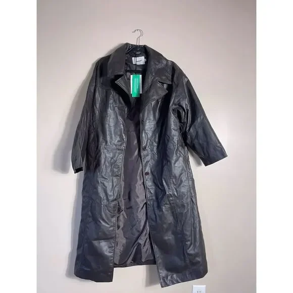 Deadwood Kara Recycled Leather Coat Size 36
